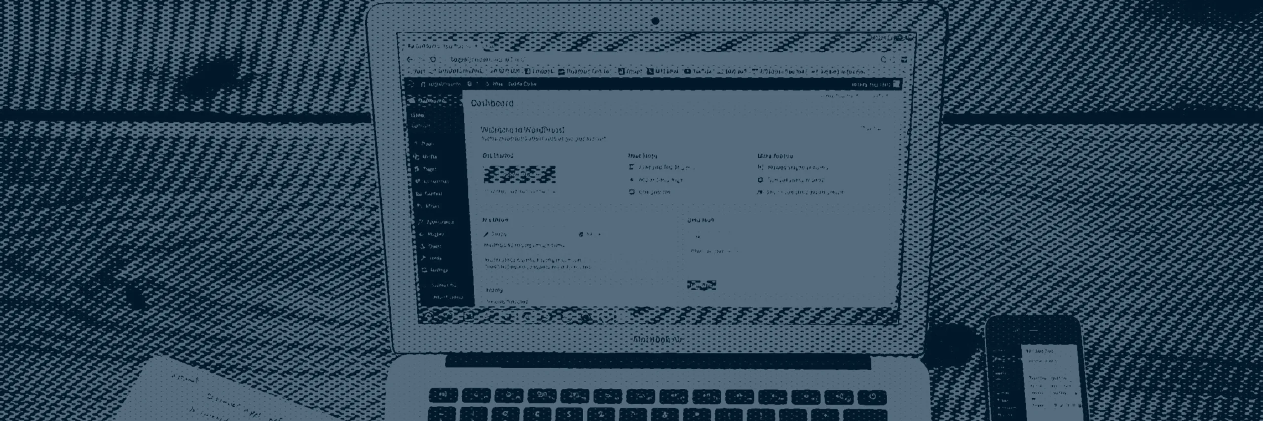 Laptop med wordpress